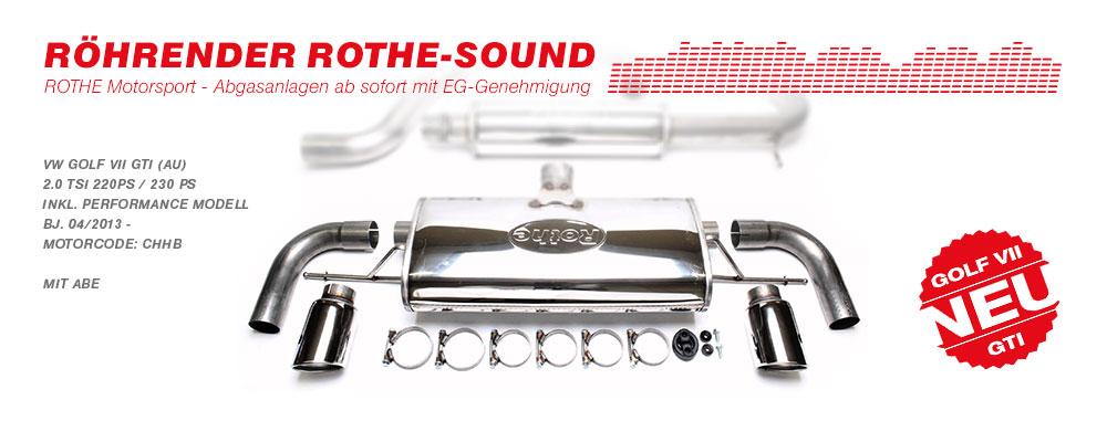 Edelstahl-Abgasanlagen jetzt auch für Golf VII!